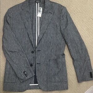 Express Men's Pinstripe Blazer - Black and White